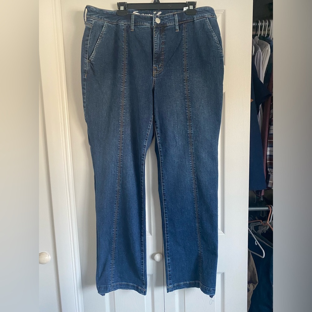 7 For All Mankind Wide Leg Dark Blue Jeans